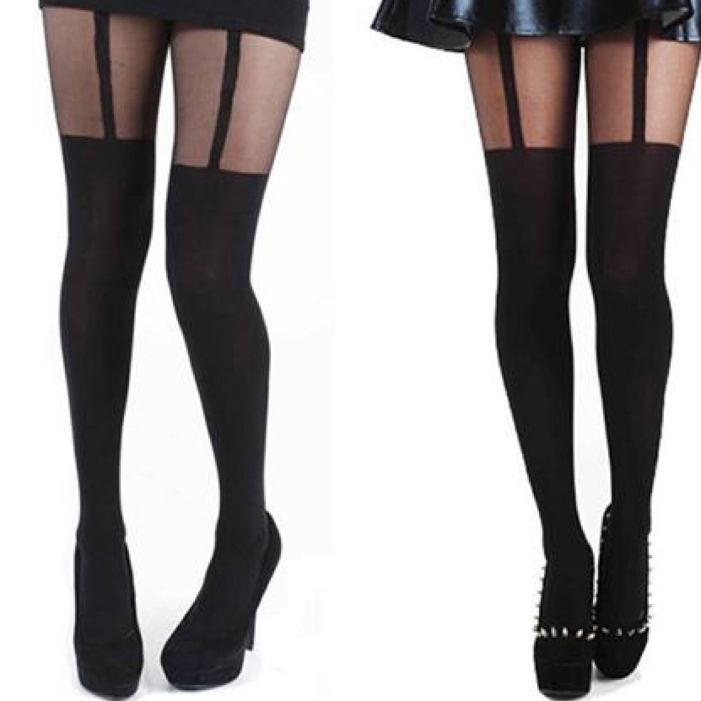 Sexy faux garter belt tights/nylons - Picture 4 of 4